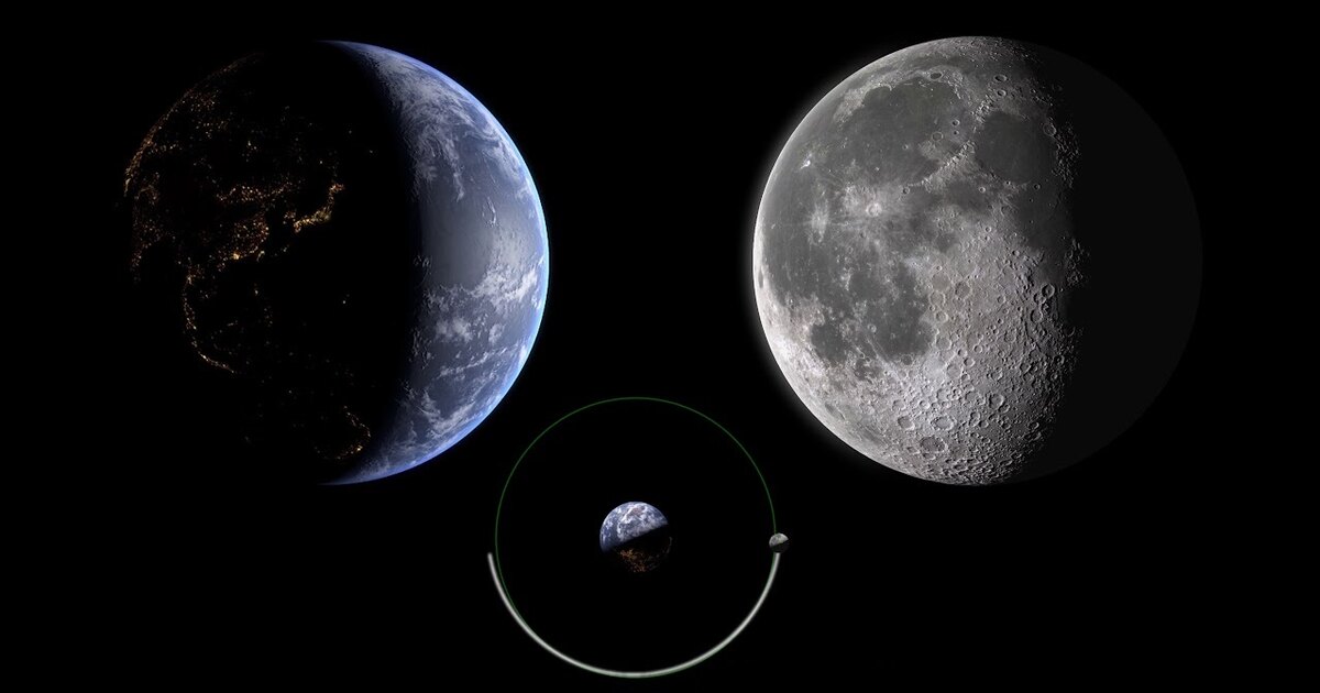 Потрясающая возможность посмотреть на Землю с поверхности Луны: анимация