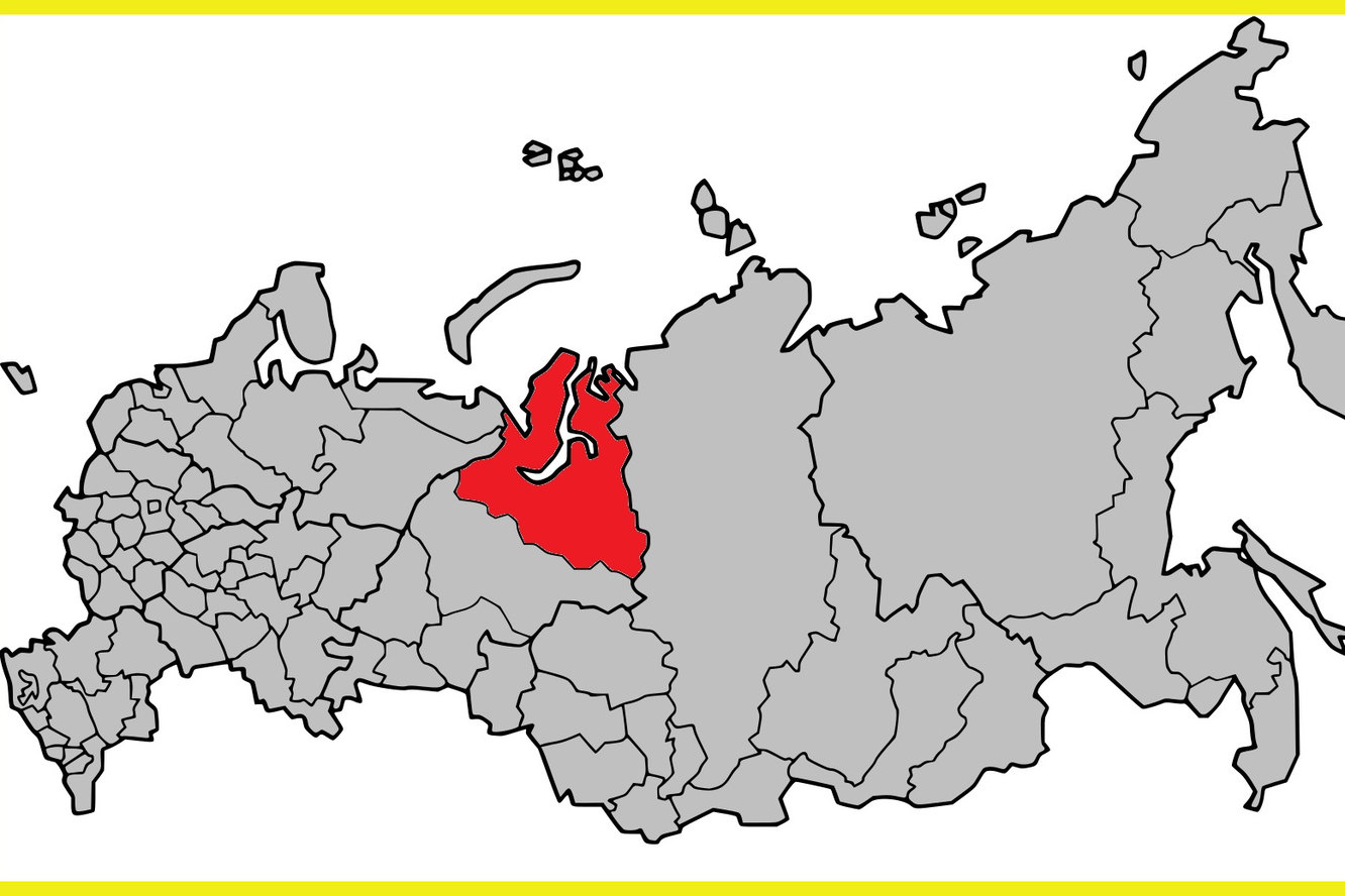 Russian articles. Карта России с выделенным красноярским краем. Yamalo-Nenets Autonomous Okrug on Map.