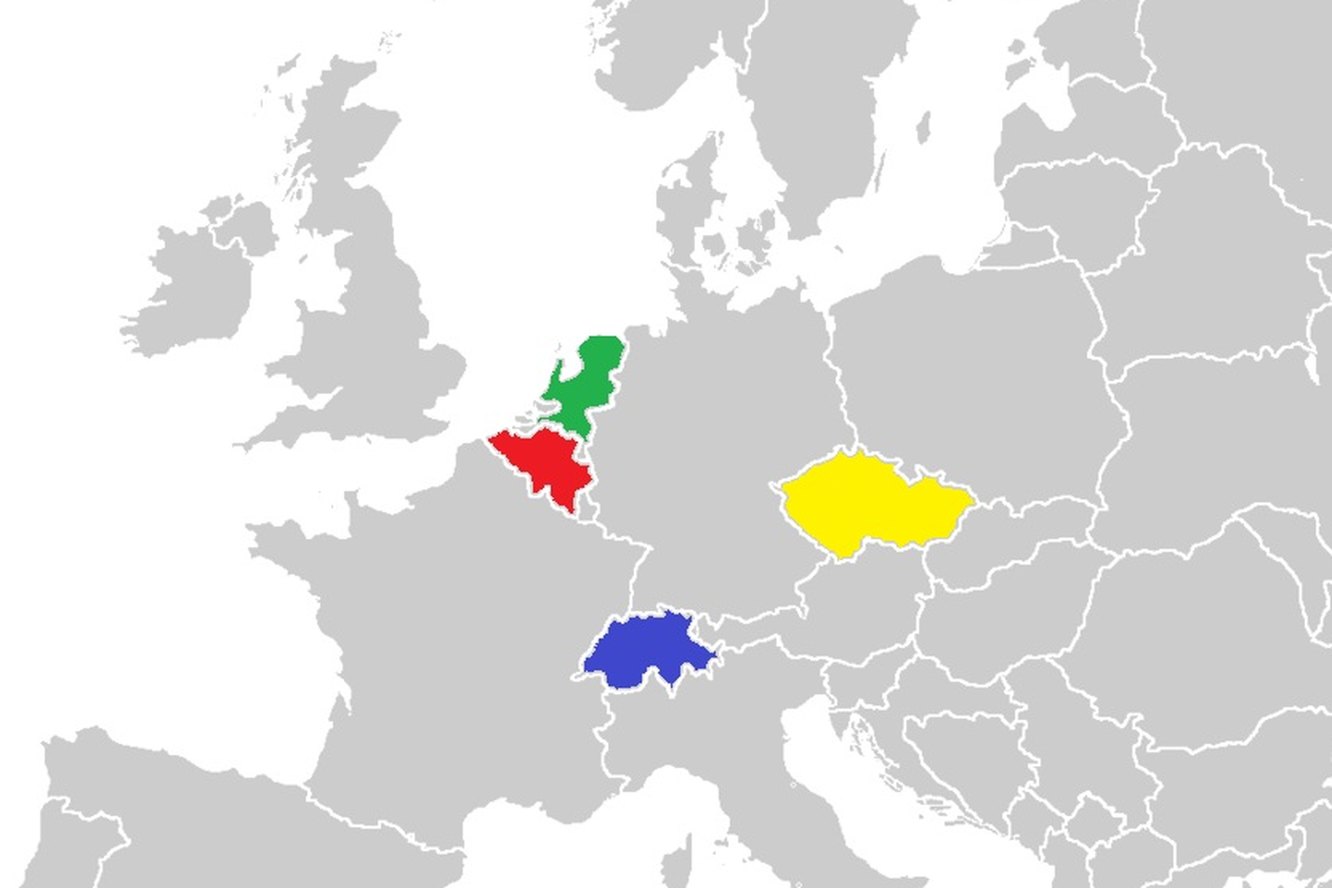Вопрос по географии для самых эрудированных: каким цветом на контурной карте выделена Бельгия? Ответьте с первой попытки