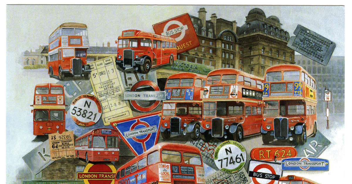 Как британские автобусы вдохновили художника: лондонский транспорт на рисунках Пола Атчинсона