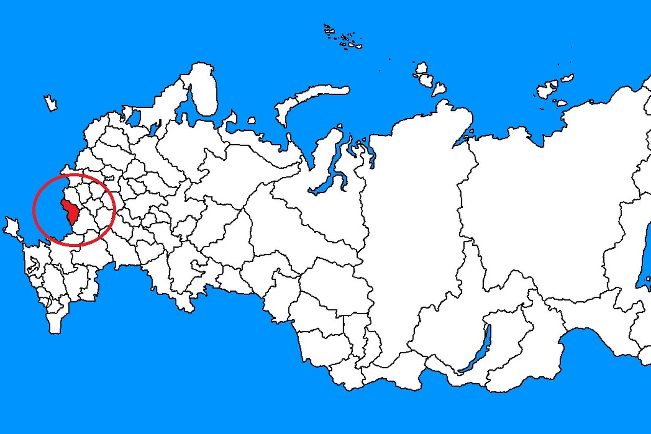 Карта субъектов РФ без названий